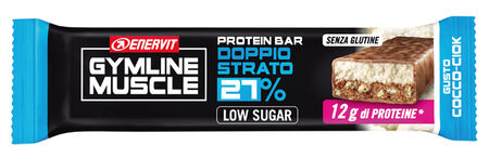 ENERVIT GYMLINE MUSCLE PROTEIN BAR 27% DOPPIO STRATO COCCO-CIOK 1 PEZZO image not present