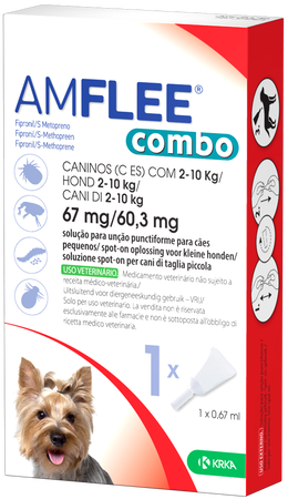 AMFLEE COMBO*spot-on soluz 1 pipetta 0,67 ml 67 mg + 60,3 mg cani da 2 a 10 Kg image not present