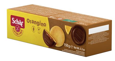 SCHAR ORANGINO BISCOTTI CON RIPIENO AL GUSTO DI ARANCIA RICOPERTI CON CIOCCOLATO 150 G image not present