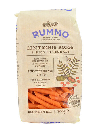 RUMMO PENNETTE RIGATE N 70 LENTICCHIE ROSSE E RISO INTEGRALE 300 G image not present