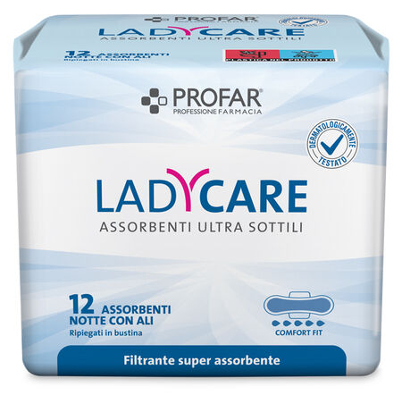 LADYCARE ASSORBENTI NOTTE CON ALI 12 PEZZI PROFAR image not present