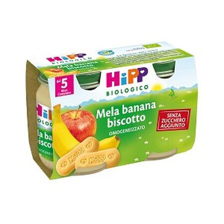 HIPP BIO OMOGENEIZZATO MELA BANANA BISCOTTO 2X125 G image not present