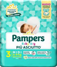 PAMPERS BABY DRY PANNOLINO DOWNCOUNT MIDI 20 PEZZI