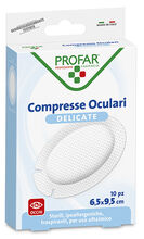 COMPRESSE OCULARI CON GARZA ANTIADERENTE 9,5X6,5 CM 10 PEZZI PROFAR