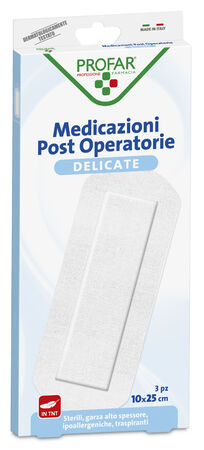 MEDICAZIONE POST OPERATORIA STERILE GARZA ANTIADERENTE 10X25 CM 3 PEZZI PROFAR image not present