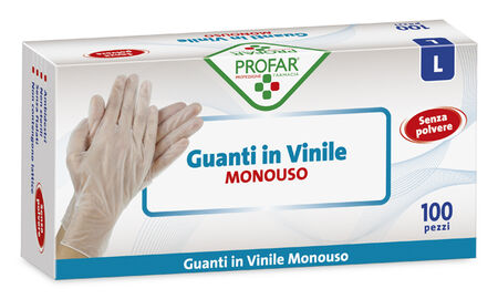 PROFAR GUANTO IN VINILE SENZA POLVERE L 100 PEZZI image not present