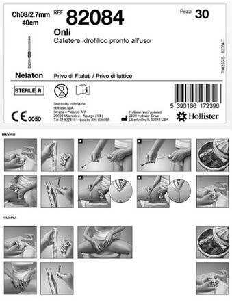 CATETERE IDROFILICO INTERMITTENTE ONLI PRONTO ALL USO 40 CM CH 8 30 PEZZI image not present