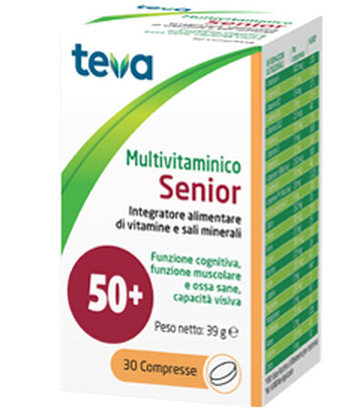 MULTIVITAMINICO SENIOR TEVA 30 COMPRESSE 39 G image not present