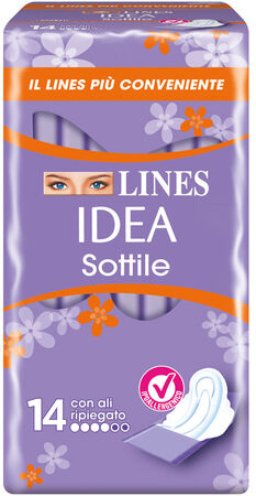 LINES IDEA ASSORBENTE SOTTILE RIPIEGATO CON ALI 14 PEZZI image not present