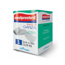 BENDA DI GARZA MEDIPRESTERIL 12/8 FU M5X5CM 12/8 FILI