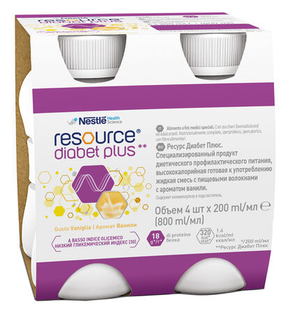 RESOURCE DIABET PLUS VANIGLIA 4 X 200 ML image not present