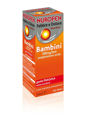 NUROFEN FEBBRE E DOLORE*orale sosp 100 ml 200 mg/5 ml fragola senza zucchero con siringa image not present
