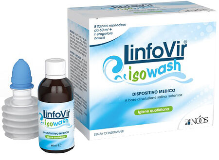 SOLUZIONE SALINA ISOTONICA LINFOVIR ISOWASH 8 FLACONI DA 60 ML image not present