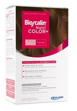 BIOSCALIN NUTRICOLOR PLUS 5,40 CACAO CREMA COLORANTE 40 ML + RIVELATORE CREMA 60 ML + SHAMPOO 12 ML + TRATTAMENTO FINALE BALSAMO 12 ML